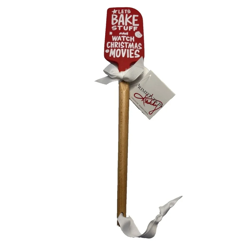 2pc Primitives By Kathy Let's Bake Stuff And Watch Movies Spatula Christmas